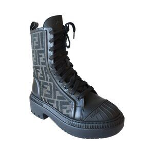 Fendi Domino FF Biker Boots Black
